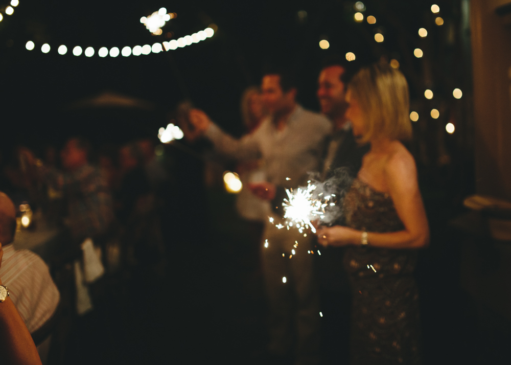 guests with sparklers- Tara Guerard Soiree/Nickie Cutrona Photography