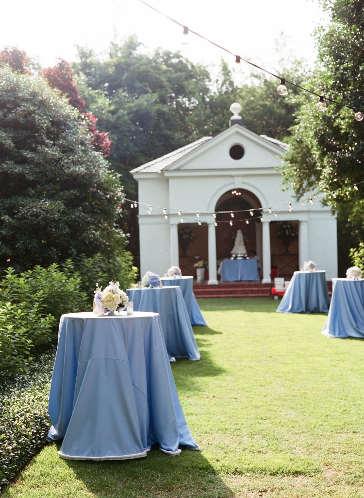 Blue tables by Liz Banfield