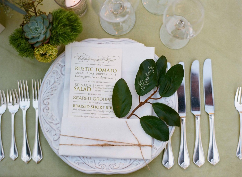 Green place setting by Liz Banfield