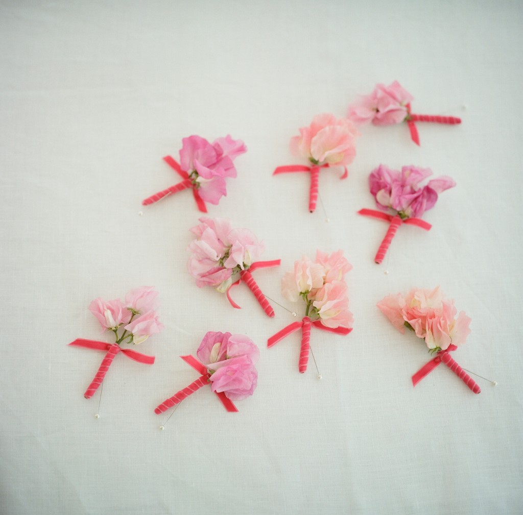 Pink boutonierres by Liz Banfield