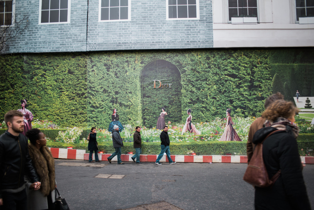 A temporary mural on the streets of London